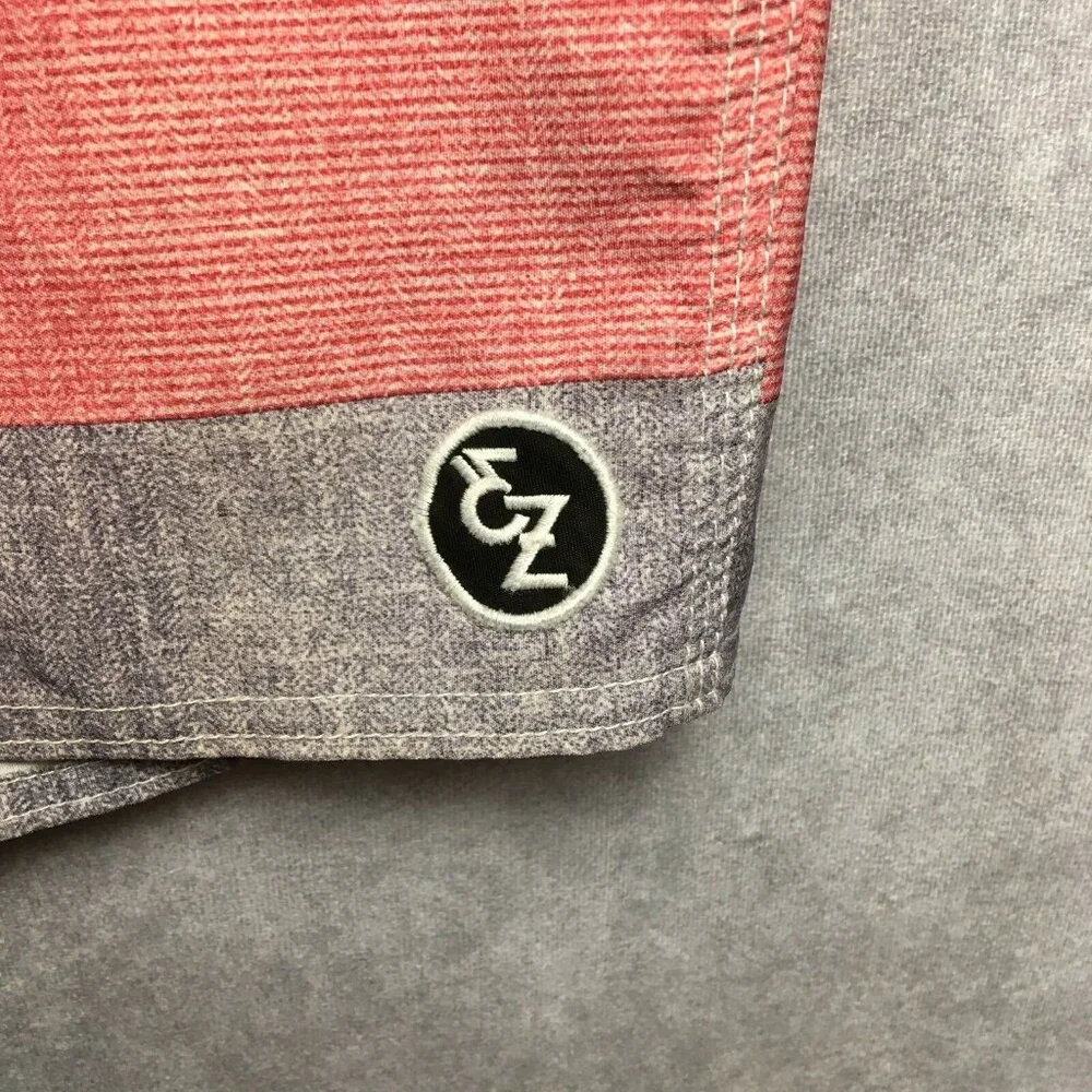 Ezekiel Mens Board Shorts size‎ 30 Gray Purple Striped Polyester Spandex Stretch